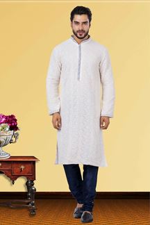 Picture of Splendid Light Lilac Colored Designer Kurta Set