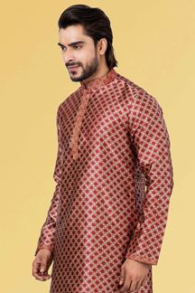 Picture of Vibrant Red Colored Designer Kurta Set