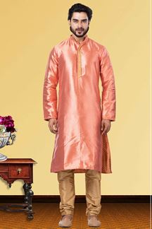 Picture of Amazing Peach Colored Designer Kurta Set