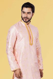 Picture of Awesome Baby Pink Colored Designer Kurta Set