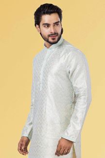 Picture of Impressive Paled Turquoise Colored Designer Kurta Set