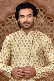 Picture of Captivating Off-White Colored Designer Sherwani