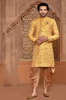 Picture of Charismatic Yellow Colored Designer Sherwani