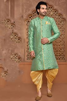 Picture of Vibrant Pista Green Colored Designer Sherwani
