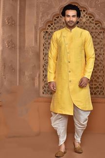 Picture of Artistic Yellow Colored Designer Sherwani