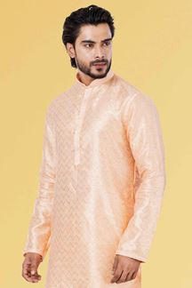 Picture of Artistic Peach Colored Designer Kurta Set