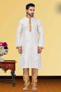 Picture of Charming Off-White Colored Designer Kurta Set