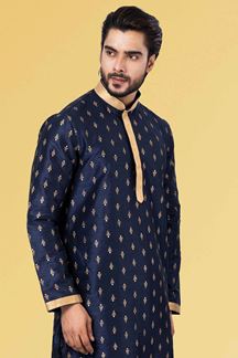 Picture of Appealing Navy Blue Colored Designer Kurta Set