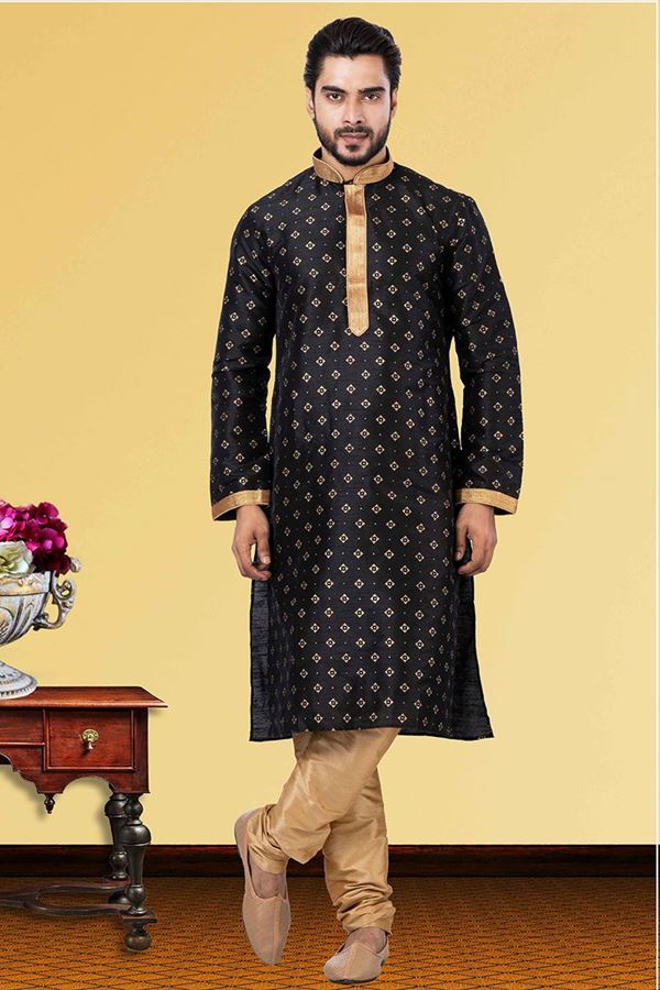 Picture of Marvelous Black Colored Designer Kurta Set