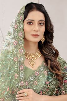Picture of LovelyMehendi Green Colored Designer Saree