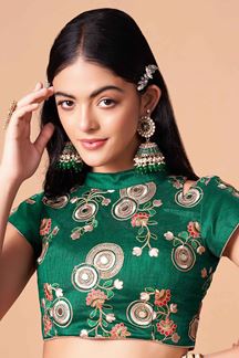 Picture of Trendy Peach and Green Colored Designer Lehenga Choli