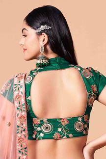 Picture of Trendy Peach and Green Colored Designer Lehenga Choli