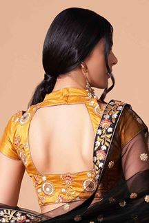 Picture of Beautiful Black and Mustard Colored Designer Lehenga 