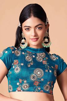 Picture of Attractive Sky Blue and Blue Colored Designer Lehenga 