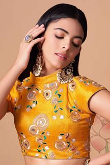 Picture of Charming Rani Pink and Yellow Colored Designer Lehenga 