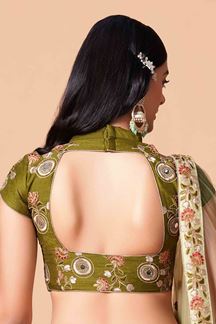 Picture of Appealing Pista Green and Mehendi Green Colored 