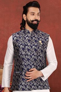 Picture of Dashing Navy Blue Colored Designer Jacket