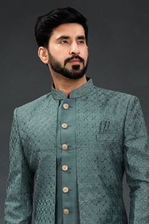Picture of Lovely Green Colored Designer Italian Indo Western