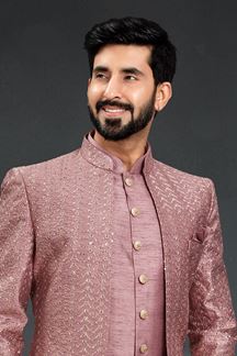 Picture of Aesthetic Dusty Pink Colored Designer Italian Indo Western