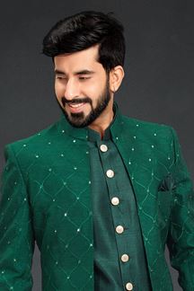 Picture of Glamorous Green Colored Designer Italian Indo Western