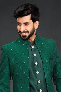 Picture of Glamorous Green Colored Designer Italian Indo Western