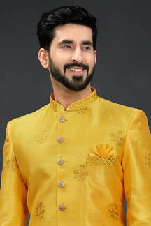 Picture of Marvelous Yellow Colored Designer Nawabi Indo Western