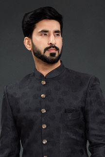 Picture of Appealing Black Colored Designer Nawabi Indo Western