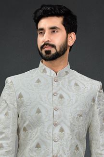 Picture of Flawless White Colored Designer Nawabi Indo Western