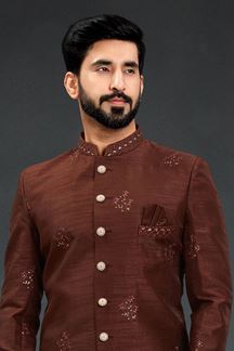 Picture of Outstanding Brown Colored Designer Nawabi Indo Western