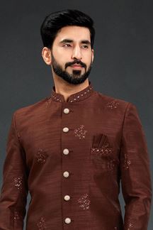 Picture of Outstanding Brown Colored Designer Nawabi Indo Western