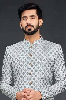 Picture of Creative Grey Colored Designer Nawabi Indo Western