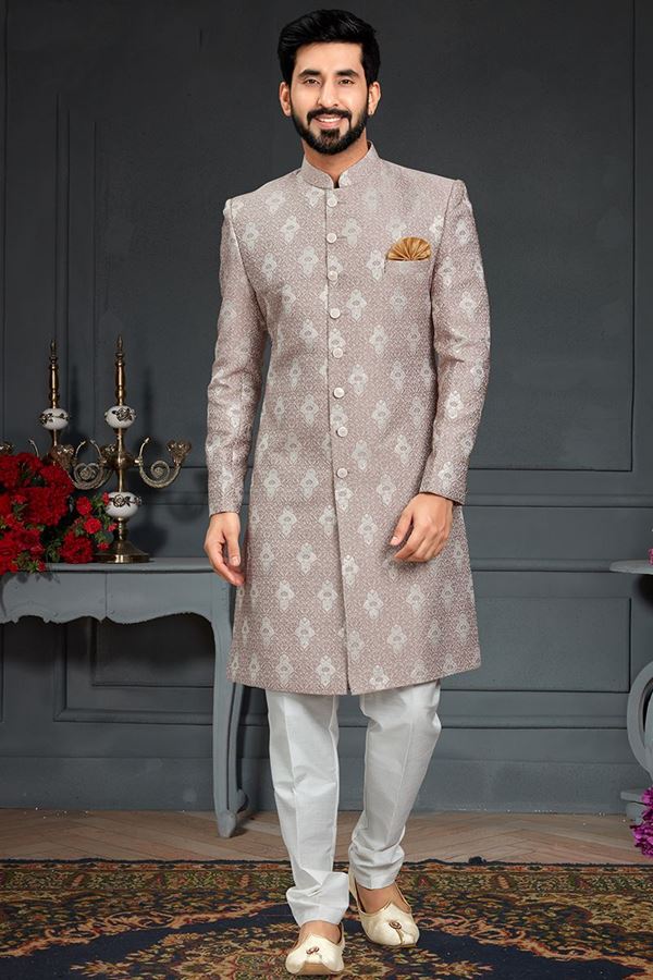 Picture of Dazzling Dusty Brown Colored Designer Nawabi Indo Western