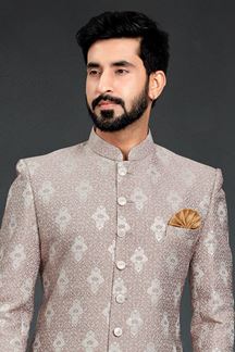 Picture of Dazzling Dusty Brown Colored Designer Nawabi Indo Western
