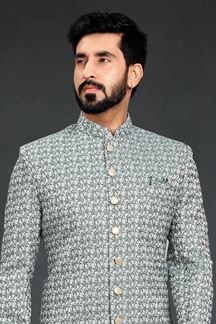 Picture of Striking Green Colored Designer Nawabi Indo Western