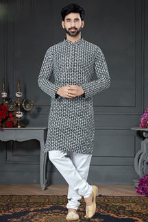 Picture of Charming Black Colored Designer Kurta Set