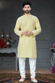 Picture of Charming Yellow Colored Designer Kurta Set