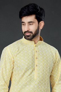 Picture of Charming Yellow Colored Designer Kurta Set