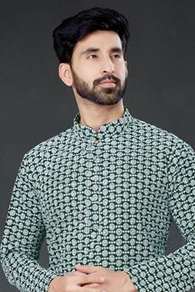 Picture of Charming Bottle Green Colored Designer Kurta Set