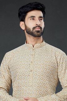 Picture of Charming Golden Colored Designer Kurta Set