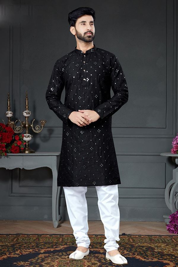 Picture of Charming Black Colored Designer Kurta Set