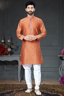 Picture of Charming Rust Colored Designer Kurta Set