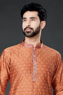 Picture of Charming Rust Colored Designer Kurta Set