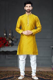 Picture of Charming Golden Colored Designer Kurta Set