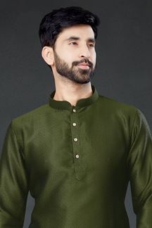 Picture of Charming Mehendi Green Colored Designer Kurta Set