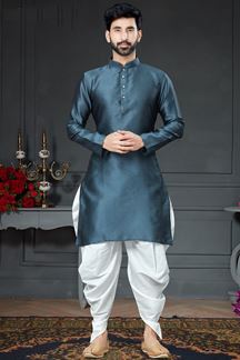 Picture of Charming Steel Blue Colored Designer Kurta Set