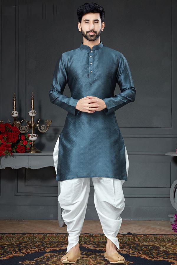 Picture of Charming Steel Blue Colored Designer Kurta Set