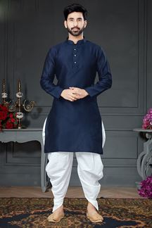 Picture of Charming Navy Blue Colored Designer Kurta Set