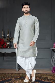 Picture of Charming Grey Colored Designer Kurta Set