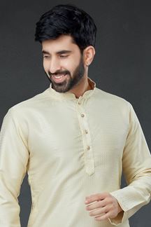 Picture of Charming Ivory Colored Designer Kurta Set