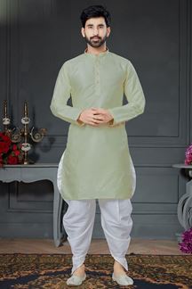 Picture of Charming Pista Green Colored Designer Kurta Set